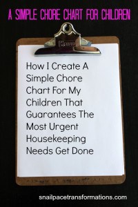 A Simple Chore Chart For Children
