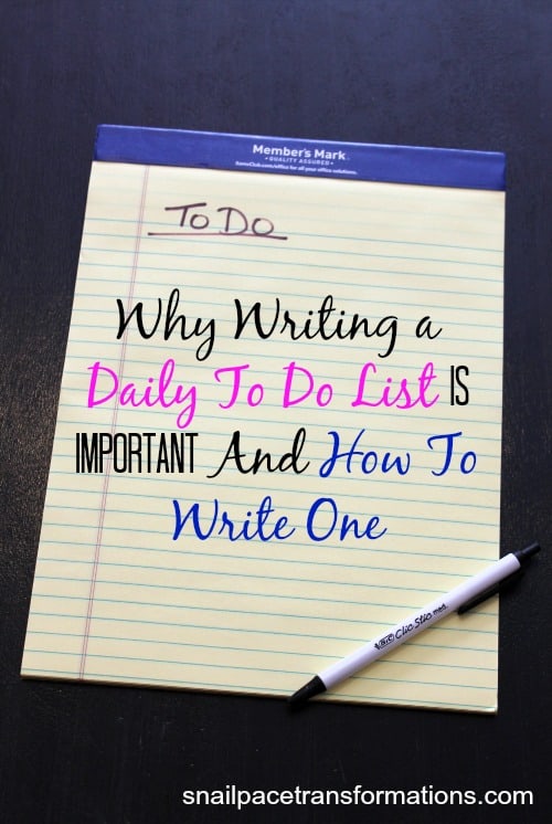 Why writing a daily to do list is important