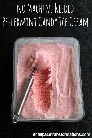 No machine needed peppermint candy ice cream takes under 5 minutes to prepare