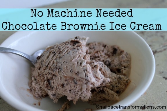 No Machine Needed Chocolate Brownie Ice Cream
