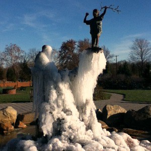 frozen garden statue