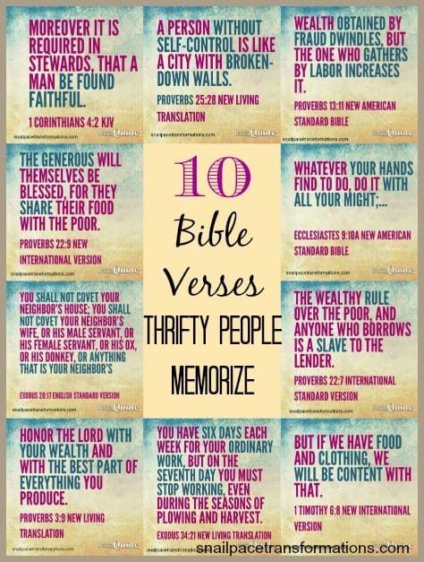 10 bible verses thrifty people memorize