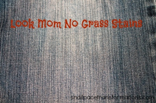 no grass stains
