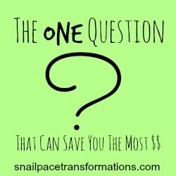 The One Question That Saves Thrifty People The Most Money - Snail Pace ...