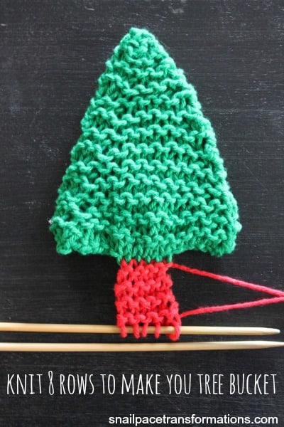 tree ornament knitting bucket
