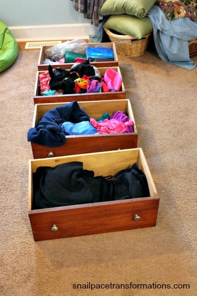 dresser drawers.