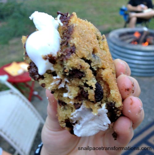 Chocolate chip cookie s'mores | Snail Pace Transformations recipe