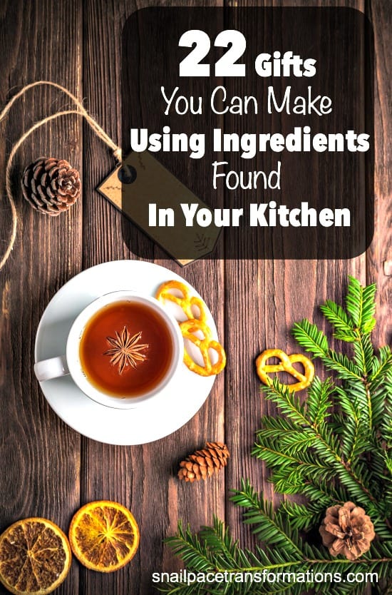 Finish your Christmas list by shopping your kitchen cupboards with this list of simple DIY Christmas gifts. 
