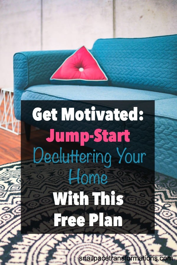 Can't seem to find the motivation to start decluttering? This free plan provides oodles of motivation to jump-start your decluttering efforts.