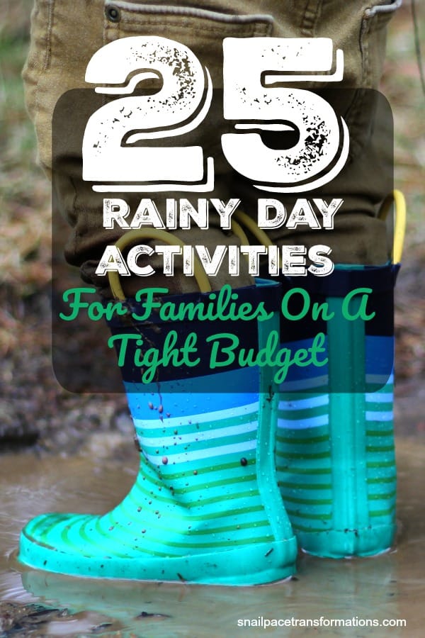 A list of rainy day activities for families that will work for even the tightest of budgets. #rainyday #kidsactivities #thrifty #frugal