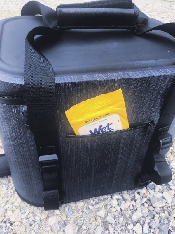 Make sure to add wet wipes to your summer vacation packing list.