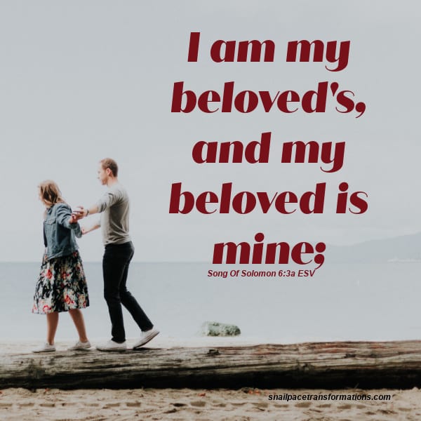 Song Of Solomon 6:3 ESV I am my beloved's, and my beloved is mine; he grazes among the lilies.